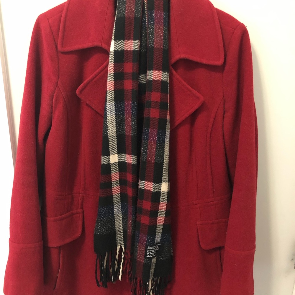peacoat with scarf
